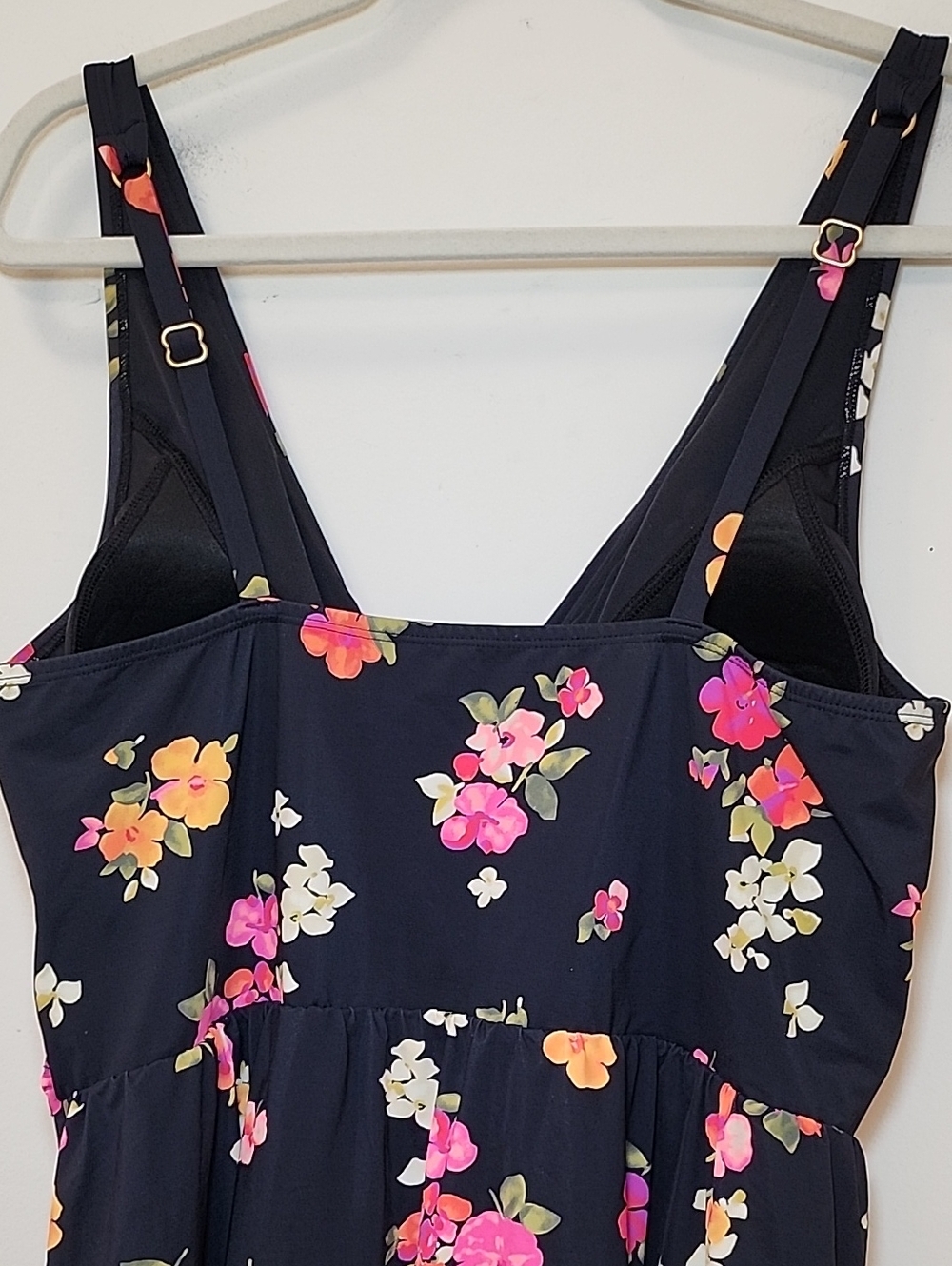 Lands' End Slender Suit wrap dress crossover V-neck Floral Blooms Swimsuit Sz 18 - Picture 11 of 16